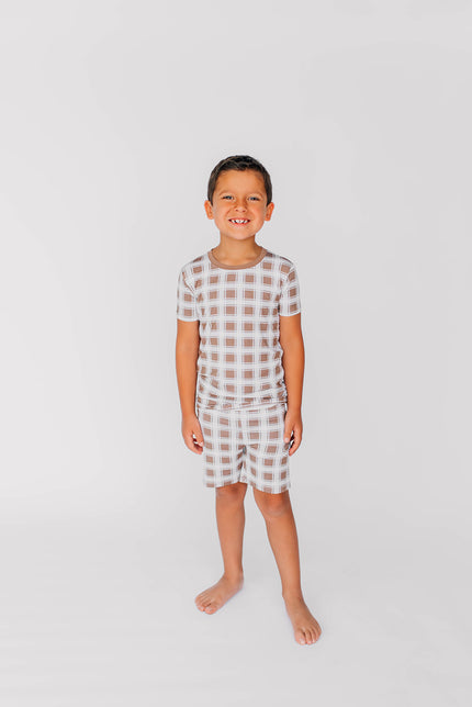 Brown Grid Two Piece