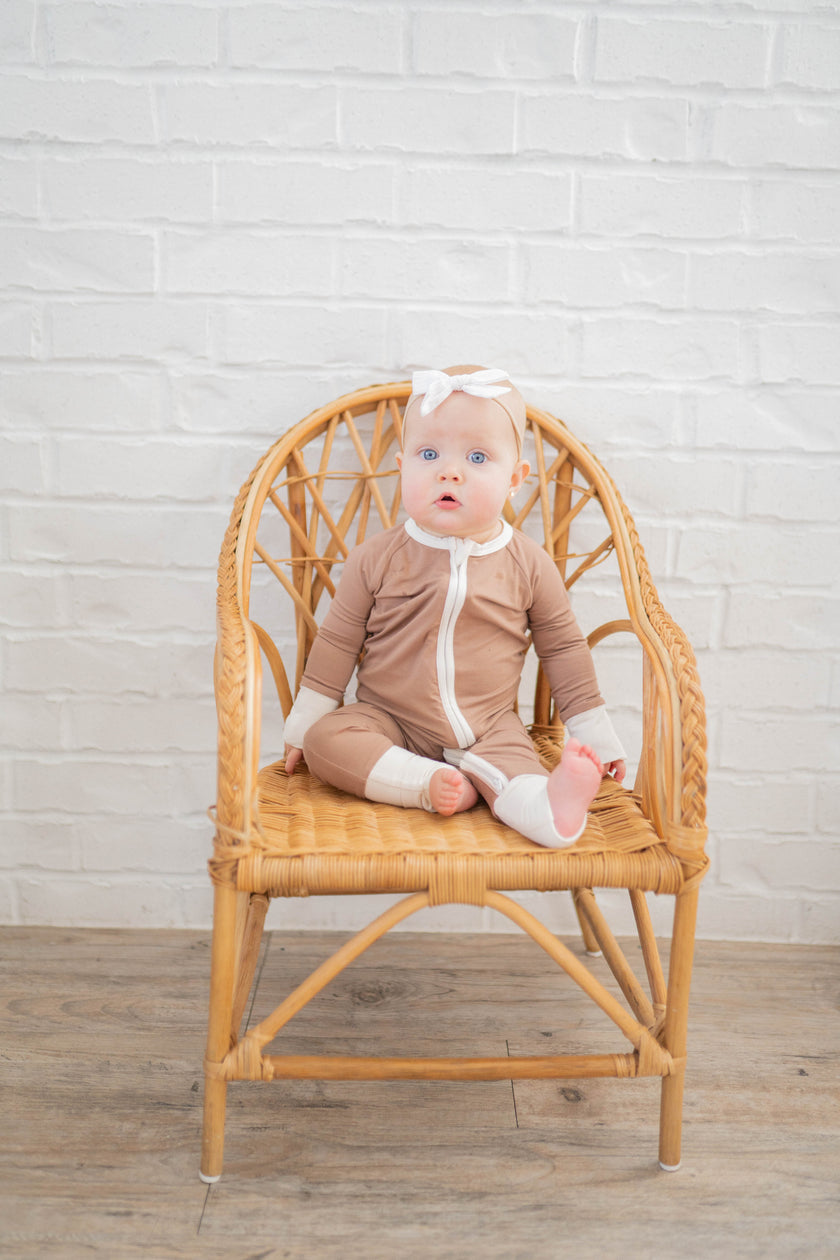 Brown Color Block Zippy