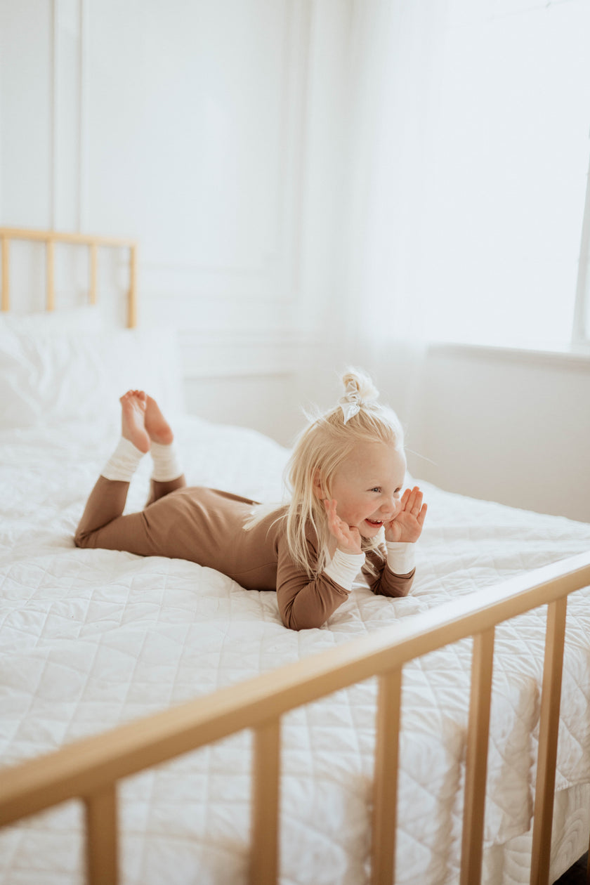 Brown Color Block Zippy