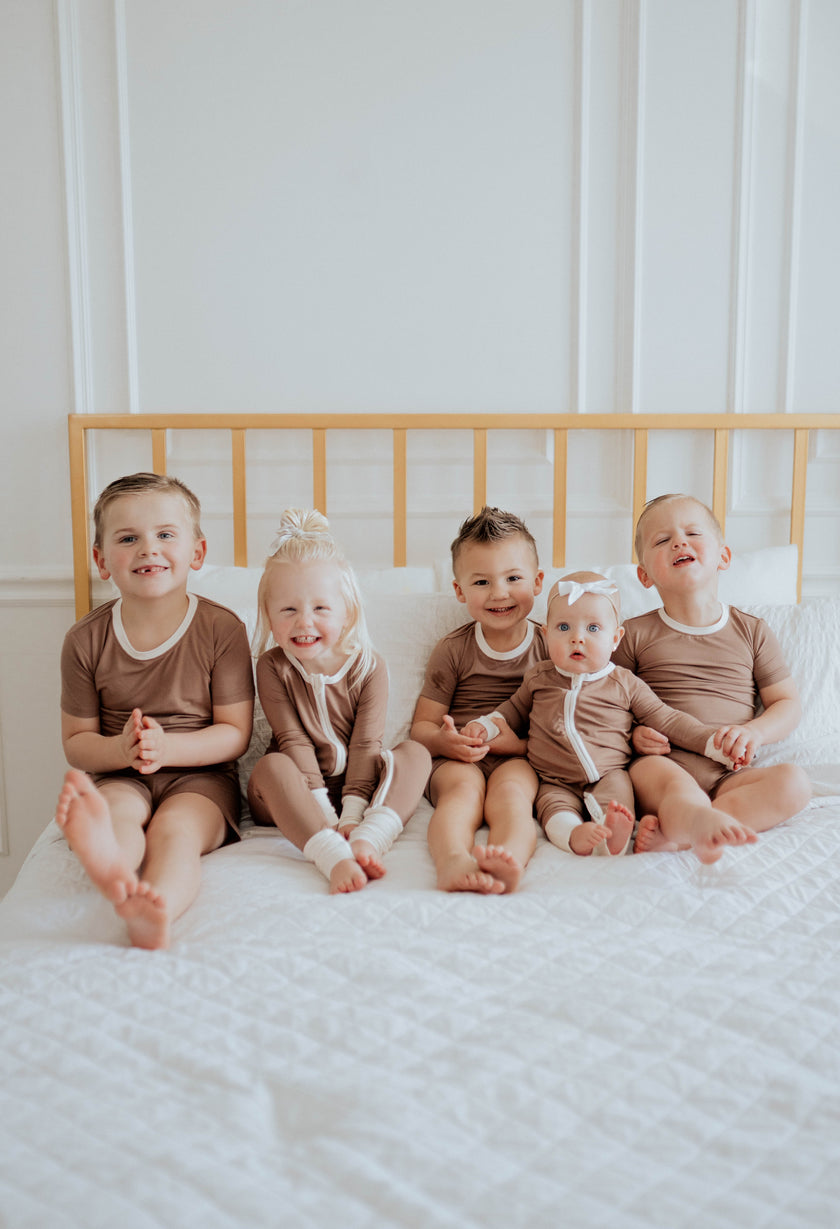 Brown Color Block Two Piece